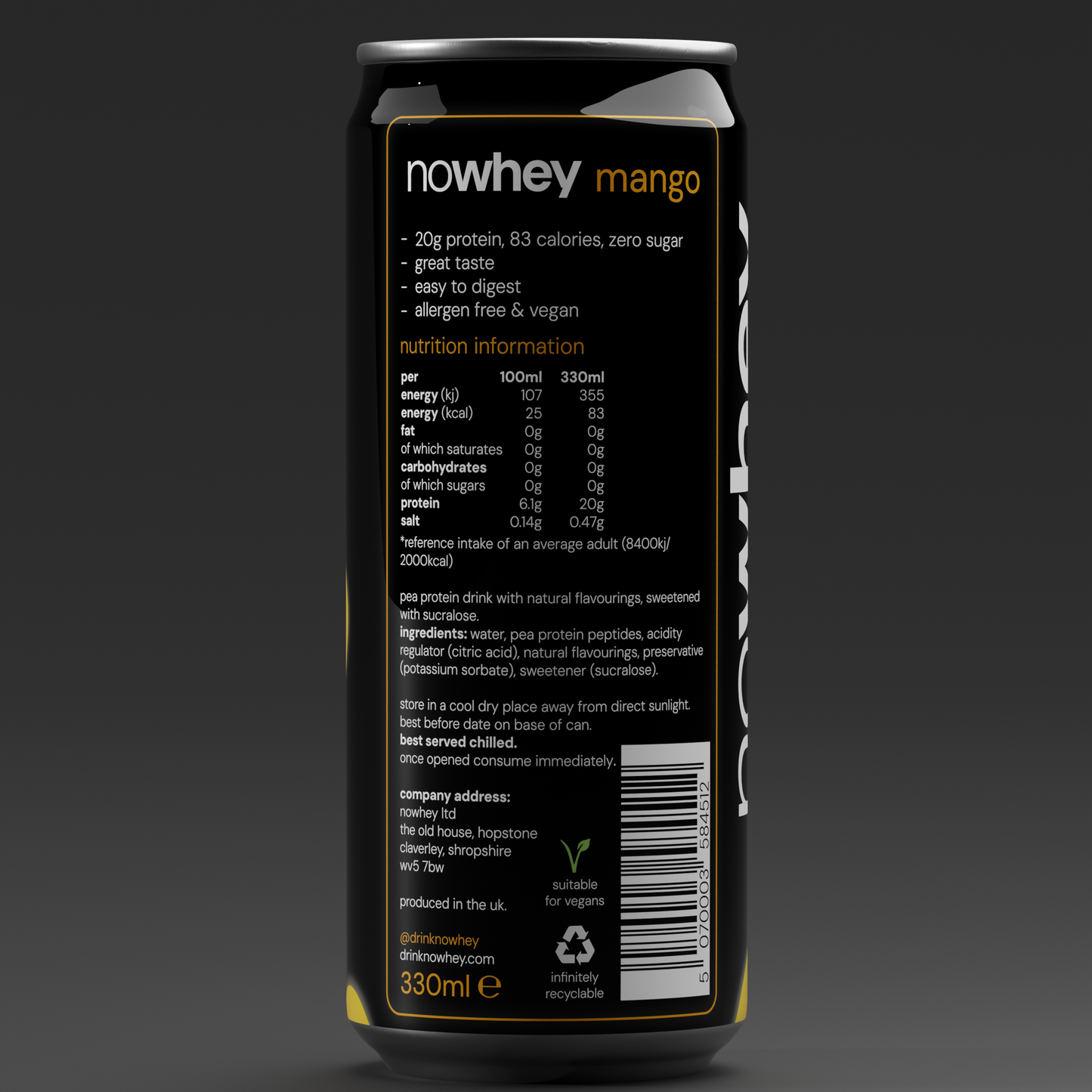 nowhey mango - 12 x 330ml