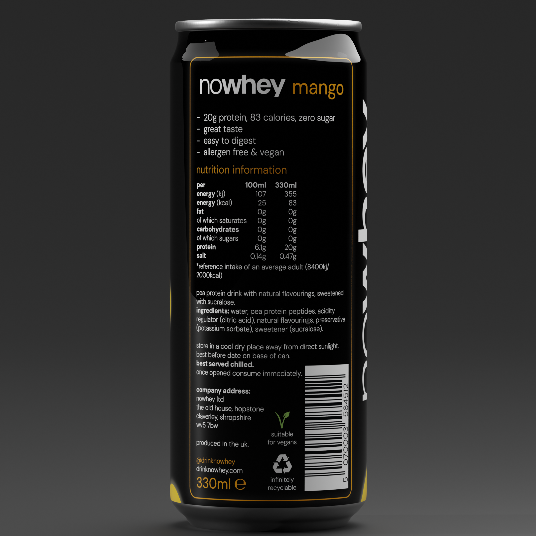 nowhey mango - 12 x 330ml