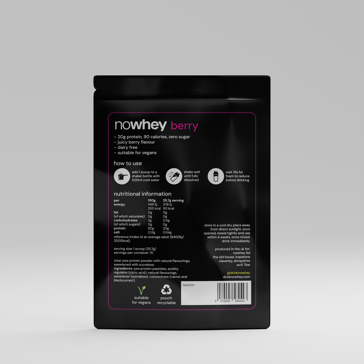 nowhey powder - berry 15 servings